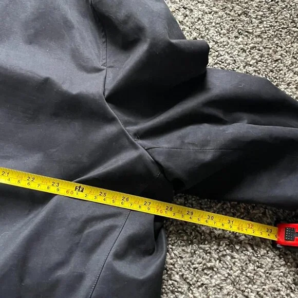 Ralph Ralph Lauren Black Navy Blue Trench Coat Size 52 Quiet Luxury Water Resist - Picture 6 of 8